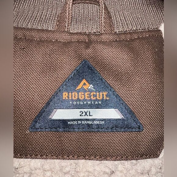 Ridgecut Toughwear Sherpa lined duck vest brown size 2XL outdoor barn chore - Picture 3 of 7